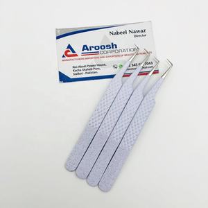Venta al por mayor profesional blanco 90 grados pinzas de extensión de pestañas de alta calidad de acero inoxidable plata brillo puntiagudo personalizado - Product Image 5