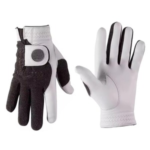 Golf Gloves Right Hand Breathable <b>Outdoor</b> Genuine Leather Non Slip <b>Hook</b> and Loop Closure Unisex Sports Glove - Product Image 1