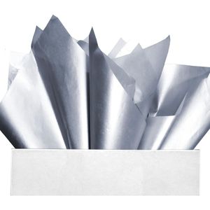 100 Fogli di Carta Velina Argento 12 X 20 Pollici, Carta da Regalo per Matrimoni, Compleanni, Progetti Fai-da-Te, Carta per Arti e Mestieri - Product Image 1