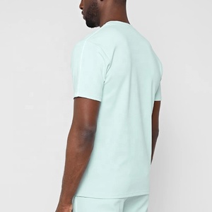 Conjunto de dos piezas formado por camiseta y pantalón corto, chándal deportivo, de algodón, de alta calidad, ajustado, liso, con logotipo OEM, para verano - Product Image 4