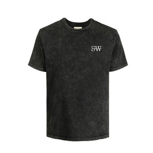 Camiseta con efecto lavado ácido, tela lavada con tacto suave, perfecta para ropa urbana, conjuntos casuales y uso diario. - Product Image 1