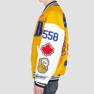 Veste de baseball pour homme en laine imperméable et respirante, col montant, style streetwear, avec broderie de logo personnalisée – Grande Vente - Product Image 3