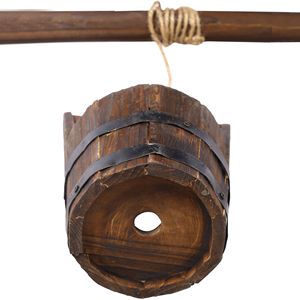 Jardinière rustique en bois de 20 pouces avec seau suspendu, décoration extérieure pour patio, jardin ou cour, pots et jardinières à fleurs - Product Image 5
