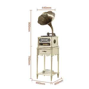 Retro Wooden Floor <b>Standing</b> Gramophone With BT <b>Speaker</b> Function Vintage Vinyl Record Player Home Decor Gift For Living Room - Product Image 5
