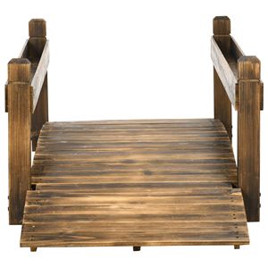 Ponte da Giardino in Legno da 2,3 m con Finitura Tinta, Ringhiere di Sicurezza ad Arco e Fioriere per Giardini, Cortili e Fiumi, Ornamenti da Giardino - Product Image 6