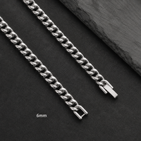 Collier chaîne cubaine en acier inoxydable en gros, style hip-hop unisexe, 6-12mm, 17-70cm, MOQ 1
