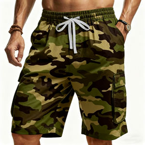 Pantalones Cortos Cargo de Lona 100% Algodón para Hombre, Diseño Deportivo Sólido con Múltiples Bolsillos, Bordados, Suministro OEM, Calidad Superior, Verano - Product Image 4