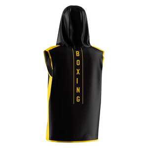 Fully Sublimated Custom Design Traditional Sleeveless Ring <b>Jacket</b> with Hood Satin Boxing Ring <b>Zip</b> <b>up</b> <b>Jacket</b> Fighter Hoodies - Product Image 2