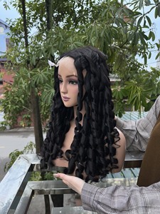 26 pouces de long vietnamien couleur naturelle dentelle de cheveux humains 4*4 perruque Super Double dessiné frontal rebondissant bouclés perruque - Product Image 3