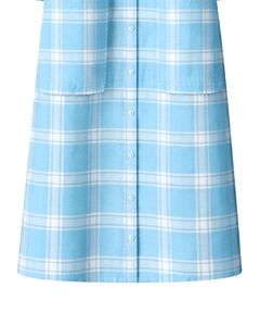 Robe chemise à manches longues à carreaux bleu ciel pour femme, robe midi décontractée à carreaux avec poches, fabricant OEM personnalisé - Product Image 6