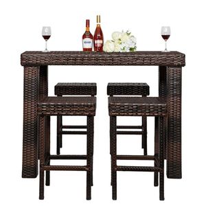 Brown Gradient Bar Stool Table and Chair Set of 4 Includes 4 Bar Chairs Only - Product Image 6