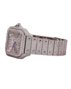 Nouvelle Montre-bracelet de Luxe Personnalisée pour Homme, en Acier Inoxydable, avec Cadran Squelette, Bracelet en Caoutchouc, Moissanite et Demi-Diamants, Design Simple, Cadeau de Fête - Product Image 2