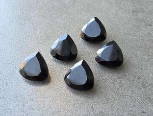 Piedra Preciosa de Ónix Negro Natural en Forma de Corazón, Facetada, Calibrada, para Joyería, Piedra de Cristal Curativa - Product Image 2