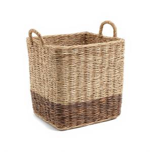 Panier en jonc de mer naturel tressé à la main de qualité supérieure avec poignées durables pour un rangement élégant de la cuisine, une organisation magnifique et un style moderne. - Product Image 6
