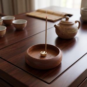 Porte-encens miniature en bois fait main, avec cendrier en laiton, décoration pour la méditation et le yoga - Product Image 5