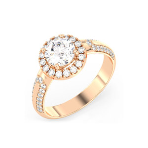 Bague REYES en argent sterling 925 de haute qualité, coupe ronde, 1,38 carat, moissanite certifiée GRA, cadeau de mariage, bijoux pour femmes - Product Image 1