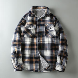 Camisa de franela para hombre, holgada, de manga larga, a cuadros, de alta calidad, informal, oversize, nueva colección 2025 - Product Image 3