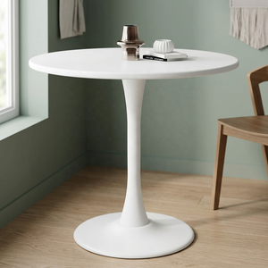 Table à manger ronde en bois et en fer, 60 pouces, design scandinave moderne, base stable pour meubles de maison, pour 4, 6, 8 ou 10 personnes - Product Image 1
