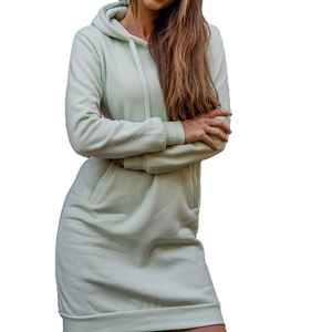 คุณภาพดีที่สุด & แห้งเร็ว แฟชั่นใหม่ OEM รับทำโลโก้ เสื้อฮู้ดดี้ผู้หญิงทรงยาวพิเศษ ระบายอากาศได้ดี สำหรับฤดูร้อน - Product Image 1