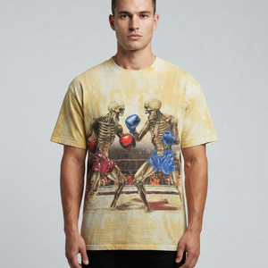 Camiseta Glory Custom Washed Oversized con estampado gráfico, 100% algodón, tela suave, cuello redondo, manga corta, para uso unisex. - Product Image 6