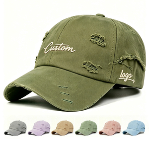 Gorra de Béisbol Bordada Personalizada, Unisex, Estilo Vintage, Desgastada, de 6 Paneles, Ajustable, de Algodón, para Primavera/Verano, Uso Casual - Product Image 1
