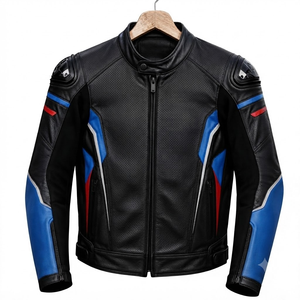 Men's Custom Super MotoCP Track Cowhide <b>Racing</b> <b>Jacket</b>/Chaqueta Leather Motorbike CE Level 2 Protection Made To Measure Approved - Product Image 1