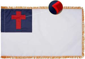 Parche Bordado Personalizado de la Bandera del Vaticano, Insignia Rectangular de Tela con Emblema de Cruz y Flecos Dorados para Aplicación en Prendas - Product Image 2