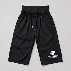 Customized Casual Unisex Awrah Shorts Muslim Mid-Knee Elastic Waist Solid Polyester/Cotton <b>Canvas</b> Eco-Friendly Waterproof Front - Product Image 4