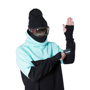 Custom Men's Extra Long Tall Hoodie Snowboarding Technical Fleece Streetwear Oversized Sweatshirt with Mask <b>Thumb</b> Hole <b>Cuffs</b> - Product Image 3