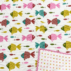 Edredón para Bebé Hecho a Mano con Estampado de Bloques, Algodón Suave, Reversible, Ligero, Relleno Hipoalergénico, para el Hogar, Viajes y Regalos - Product Image 5