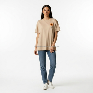 T-shirt vierge personnalisé pour femme en coton 180 g/m² avec logo imprimé, tissu jersey de haute qualité, vente en gros - Product Image 1