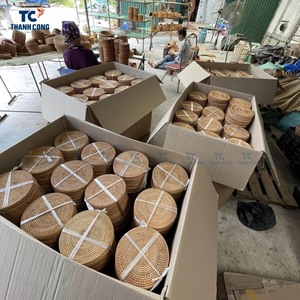 Juego de vajilla tejida de algas marinas Soporte de botella de vino de mimbre Cesta tejida de algas marinas Soporte de botella de vino de Vietnam Ventas al por mayor - Product Image 4