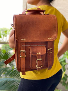 Mochila Vintage de Cuero Marrón, Bolsa de Cuero de Cabra Dos en Uno, Bolsa de Mensajero de Cuero, Bolsa Unisex - Product Image 5