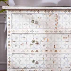 Custom Mother of Pearl Inlay <b>Chest</b> of Drawers Luxury Wooden <b>Storage</b> Cabinet Manufacturer From India - Product Image 4