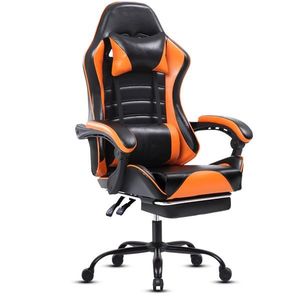Ergonomic PU Leather Gaming Chair with Adjustable Height Wheels for Office Desk or Video Game Play - Product Image 1