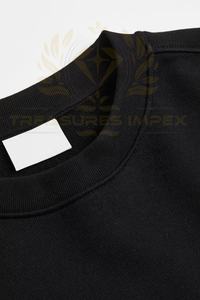 Sweat-shirt pull-over de luxe pour homme en molleton bouclette 100% coton, coupe oversize à épaules tombantes, col rond, avec logo personnalisé - Product Image 5