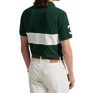 Chemise classique pour homme en maille de coton 100% respirante, avec broderie d'écusson anniversaire, manches courtes décontractées et poignets côtelés - Product Image 2