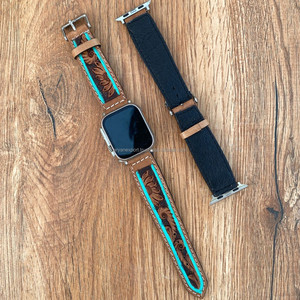 Hand Tooled Leather Strap Manufacturer Replacement Cow Leather <b>Watch</b> Bands Handmade Quick Release Genuine Leather <b>Watch</b> Straps - Product Image 5