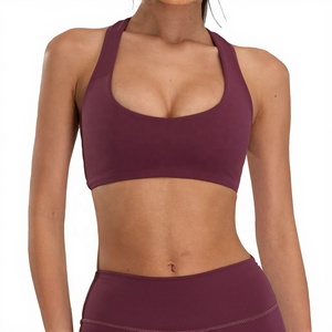 Sujetador deportivo de alto soporte sin espalda Sexy con cuello Halter para mujer, estiramiento de cuatro vías, ligero, transpirable, Yoga, Pilates, tallas grandes - Product Image 3