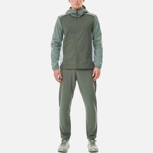 Survêtement vert pour homme, manches longues, style sportif, respirant, couleur unie, poches latérales, fermeture éclair, vêtement de printemps - Product Image 4