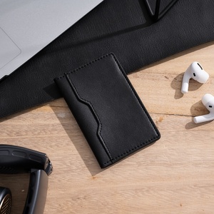 TILONSTAR TVW103 Custom Logo Black Tarjetero Minimalist Slim Porta Tarjeta Leather RFID Credit Cardholder - Product Image 6