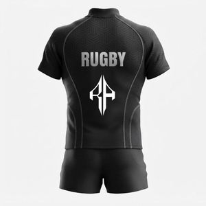 Nouveau design, coupe classique, uniforme de rugby, impression par transfert thermique, manches courtes, 100% polyester, qualité supérieure pour hommes - Product Image 3