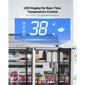 72\" Commercial Kitchen Refrigerator 18.7 Cu. Ft Sandwich Prep Refrigerated <b>Table</b> Mega Top Food Prep <b>Fridge</b> for 30 Pans Cutting - Product Image 5