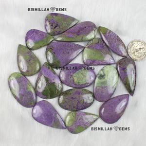 Lote de Cabujones de Stichtita Verde, Gemas de Stichtita de Diferentes Formas y Tamaños, Purpurita al por Mayor para la Fabricación de Joyería de Plata - Product Image 2