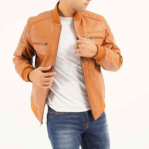 Chaqueta de cuero bomber de invierno para hombre, hecha a medida, de alta calidad, en cuero Sock nuevo. - Product Image 6