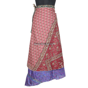 Nuevo Diseño de Falda Personalizada, Última Moda, Falda Lápiz para Mujer, Trajes de Falda, Falda Cruzada, Ropa Femenina, Sari de Seda Vintage Largo - Product Image 6