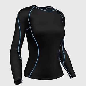 T-shirt de sport respirant pour femme, coupe ajustée, en poly-spandex, compression, anti-transpiration, pour yoga et entraînement, fournisseur en gros direct usine - Product Image 4