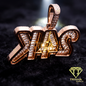 Collier Pendentif Personnalisé Luxe Plaqué Or Rose 24K avec Lettres Hip Hop et Diamants – Bijoux de Mode en Gros - Product Image 3