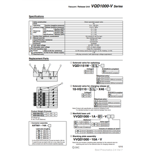 หน่วยปล่อยสุญญากาศอุตสาหกรรม VQD1000-V-06-5M นิวเมติกส์ SMC - Product Image 2
