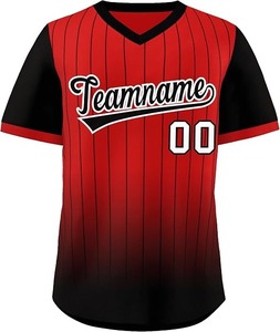 Maillot de baseball personnalisé à col en V, chemises de sport à rayures style hip-hop, nom et numéro personnalisés pour hommes/femmes/jeunes - Product Image 5